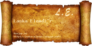 Laska Elemér névjegykártya